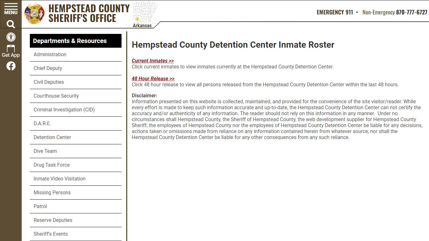 Roster Choose - Hempstead County Sheriff's Office